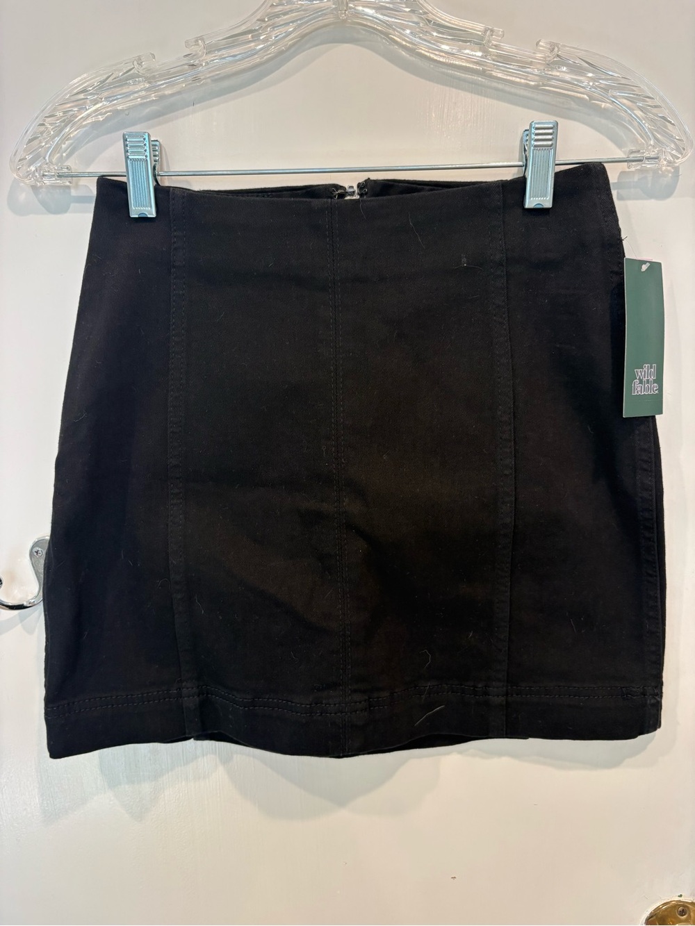 wild fable Black High-Rise Panel Mini Skirt